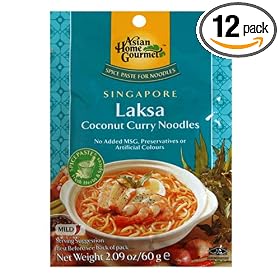 Asian Home Gourmet Singapore Laksa Coconut Curry Noodle Soup Mix, 2.09-Ounce Pouch (Pack... by Asian Home Gourmet