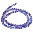 Blue Millefiori Glass Coin Beads Jewelry 6mm 16" Strand