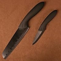 Stone River 2-Piece Santoku/Parer with Black Ceramic Blade