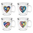 Patriotic Ladies 12 oz Insulated Coffee Mug Set, Clear (4 designs)