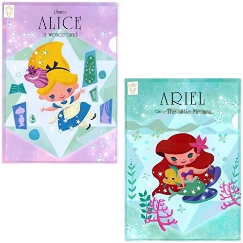 Delfino stationery A4 Clear Folder Disney * 2piece Set Alice &amp; Ariel