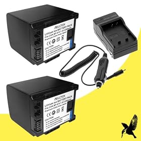 Two Halcyon 2200 mAH Lithium Ion Replacement Battery and Charger Kit for Canon VIXIA HFS21 Full HD Digital Camcorder and Canon BP-819