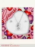 GUESS ADJUSTABLE ENGAGEMENT RING NECKLACE &amp, SILVER