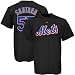 Majestic New York Mets #57 Johan Santana Black Youth Players T-shirt