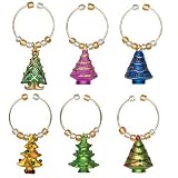 Boston Warehouse Colorful Trees Wine Charm, Set of 6