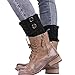 Coromose® 2015 Jacquard Knitted Cuffs Toppers Liner Boot Leg Warmers Socks (New-Black)
