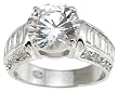 925 Sterling Silver Large Brilliant Cut CZ Ring