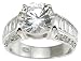 925 Sterling Silver Large Brilliant Cut CZ Ring