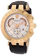 Versace Men's 23C80D002 S009 V-Race Chrono Rose-Gold Plated Interchangeable-Rings Genuine Leather Watch from Versace