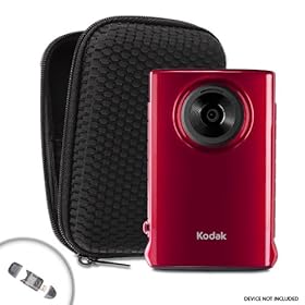Protective Hard Shell Slim Camera Case for Kodak , Samsung , Flip , Toshiba and Many More Pocket Camcorders! ** Includes 4-In-1 Card Reader! **