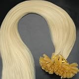 100% BRAND NEW HUMAN HAIR EXTENSIONS! 200 STRANDS (#613) 26" INCHES 65 CM GOLDEN BLONDE STRAIGHT PRE-BONDED U SHAPE TIPPED FUSION REMY KERATIN (MORE THAN 50% DISCOUNT!!!)