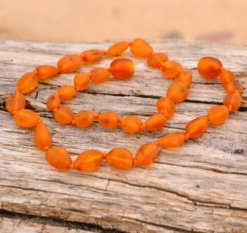 Orange Beans Shape Baltic Amber Teething Necklace - Maximum Pain Relief