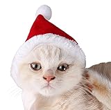 Pet Leso® Cat Christmas Hat With Muffler Puppy Dog Santa Hat, Red -S