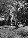 American Boy Mows Lawns to Earn Extra Money During Summer Months, He Gets Jobs Thru Newspaper Ads Photographic Poster Print by Walter Sanders, 12x16