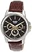 Casio Men's BEM307BL-1A2V Brown Leather Quartz Watch with Black Dial