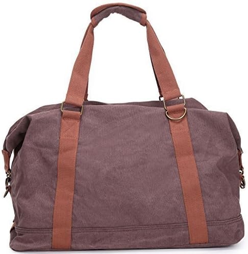 EGOOO Casual Canvas Travel Bags or Duffel Bags (Large, brown)