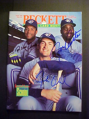 Roberto Alomar, Joe Carter & John Olerud Toronto Blue Jays Autographed August 1993 Beckettt Magazine