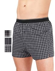 3 Pack Pure Cotton Checked Boxers