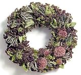 New Round 18 HANDMADE MIXED HERB WREATH Garlic Flower, Mexican Oregano, Sage, Marjoram, Myrtle, Lavender