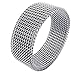 KONOV 8mm Flexible Stainless Steel Screen Mens Womens Ring, Woven Mesh Band, Silver