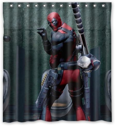 Cool Peeing Deadpool Custom Design Waterproof Shower Curtain Bathroom Curtains 66x72 inches