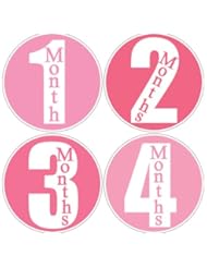 Numbers #47 Pink Girl Baby Month Stickers for Bodysuit