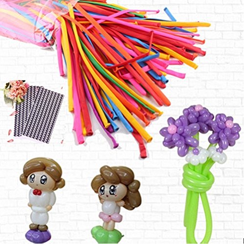 TECH-P 260Q Deluxe Magic Vapor Balloons - Holiday Party Twisty Latex Balloons - Animal Eye Stickers Included - Package of 200