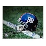NY Giants Greats Multi Signed Helmet 16x20 Photo (18 Sig) - Autographed NFL Photos