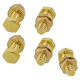 uxcell 六角ネジナットワッシャーセット　ファスナー　ガスケット　5個入 8mmx25mm