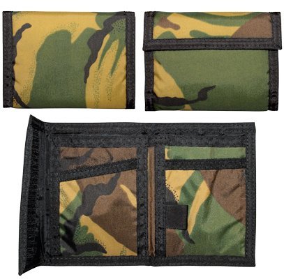Woodland Camouflage Nylon Commando Army Wallet