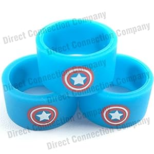 Silicone Superhero Vape Bands Tank Band Captain America (Captain America (3 Pack))