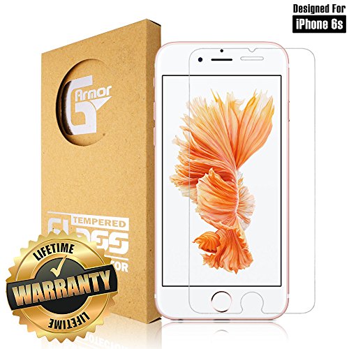 G-Armor iPhone 6s Tempered Glass Screen Protector - Ultra Clear Scratch Proof Protective Screen Cover
