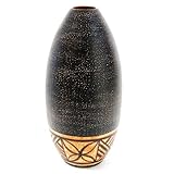 IMAGE OF Handmade Antique Style Ceramic Melon Vase / Jar With Tribal Band