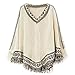 Zeagoo Women's Batwing Sleeve Tassels Hem Cloak Knitting Sweater Cardigans