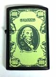 $100 Bill Lighter~ Burn Money~ Polished Crome Zippo Style Lighter~Windproof and Refillable!!