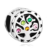 Pugster Colorful Swarovski Crystal Tree of Life Family Beads Fit Pandora Charms Bracelet