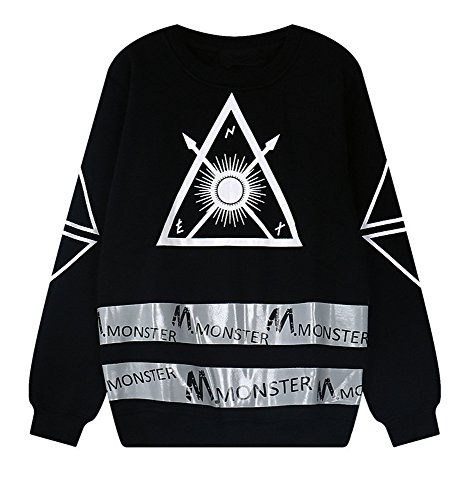 (シーファニー)Cfanny レディース 原宿系 個性的なマークシンボル柄 奇抜 トップス ヒップホップ トレーナー 長袖 パーカー クルーネック