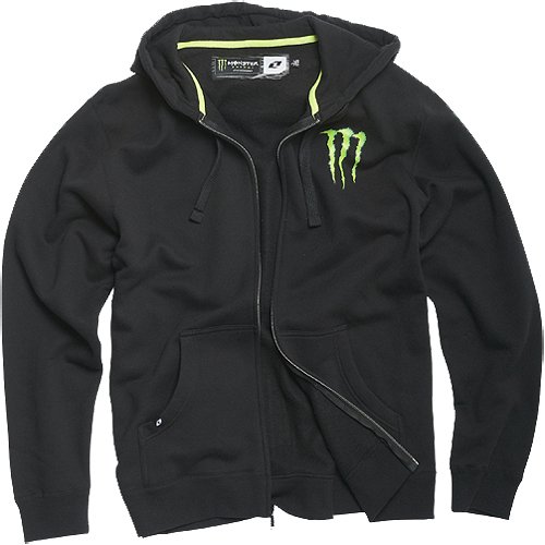 Monster Energy Drink Officially Licensed Back It Up Men's Hoody Zip Sweatshirt/Sweater - Black / X-Large