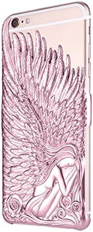 iPhone 6 Plus / 6S Plus Case( 5.5"),Angel Wings 3D Embossment Case Cell Phone Protective Cover for iPhone 6S Plus/ 6 Plus (Rose Gold)