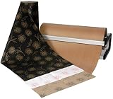 Kraft Roll 70g 500mm Printed Gold On Black - Pack Qty ROLL - Ref DKPP/FGB
