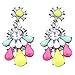YAZILIND Charming Colorful Waterdrop Dangle Earrings Women