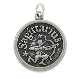 Sterling Silver Sagittarius & Optimistic Zodiac Pendant