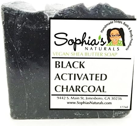 Sophia's Naturals - Black Activated Charcoal Vegan Soap Bar - 6 oz