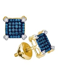 0.25CTW BLUE DIAMOND MICRO-PAVE EARRING