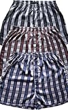 Mens Classic Satin Boxer Shorts, Pack of 3 Plaid Boxers