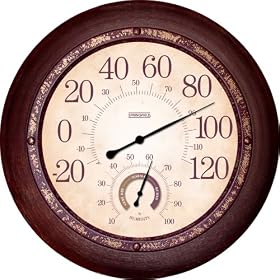 Springfield Precision Instruments 13" Rust Metal Garden Thermometer with Hygrometer