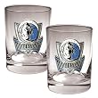 Dallas Mavericks 2pc Rocks Glass Set - Primary Logo NBA Basketball