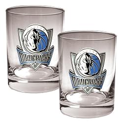 Dallas Mavericks 2pc Rocks Glass Set - Primary Logo NBA Basketball