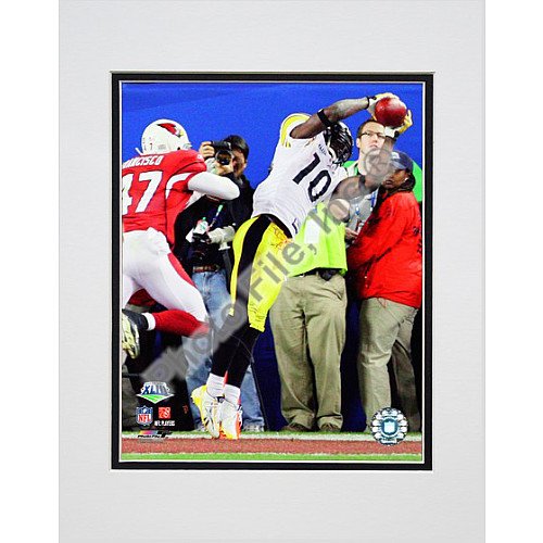 Photo File Pittsburgh Steelers Santonio Holmes Super Bowl XLIII Action Matted Photo