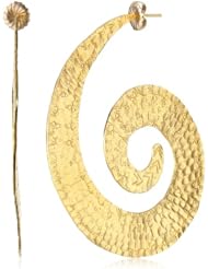 Devon Leigh Gold Dipped Hammered Swirl Earrings